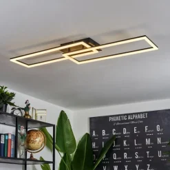 Plafonnier Hyacinthe LED Noir, 1 lumière, Télécommandes