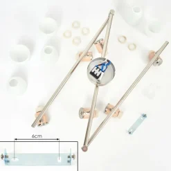 Plafonnier Icalma Bois clair, Nickel mat, 6 lumières