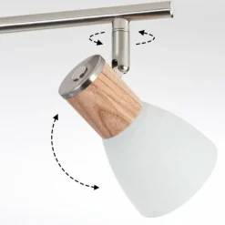 Plafonnier Icalma Bois clair, Nickel mat, 6 lumières