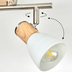 Plafonnier Icalma Écru, Nickel mat, 2 lumières