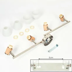 Plafonnier Icalma Écru, Nickel mat, 4 lumières