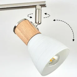 Plafonnier Icalma Écru, Nickel mat, 4 lumières