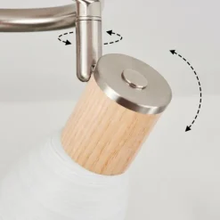 Plafonnier Icalma Écru, Nickel mat, 3 lumières