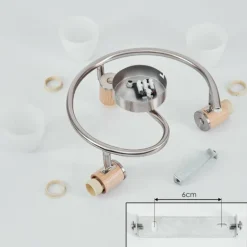 Plafonnier Icalma Écru, Nickel mat, 3 lumières