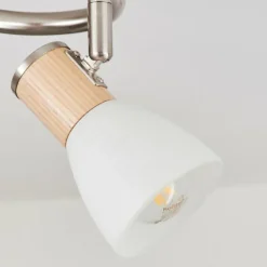 Plafonnier Icalma Écru, Nickel mat, 3 lumières