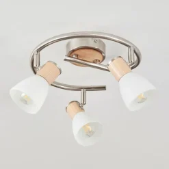 Plafonnier Icalma Écru, Nickel mat, 3 lumières