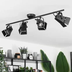 Plafonnier Isanay Noir, 4 lumières