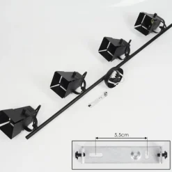 Plafonnier Isanay Noir, 4 lumières