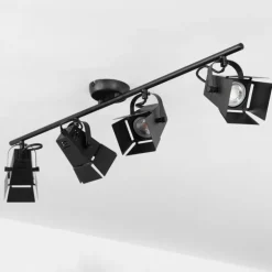 Plafonnier Isanay Noir, 4 lumières