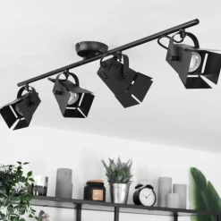 Plafonnier Isanay Noir, 4 lumières