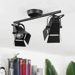 Plafonnier Isanay Noir, 2 lumières