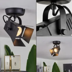 Plafonnier Isanay Noir, 1 lumière