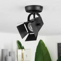 Plafonnier Isanay Noir, 1 lumière