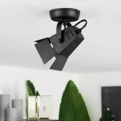 Plafonnier Isanay Noir, 1 lumière