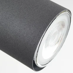 Plafonnier Javel Anthracite, Couleur bois, 5 lumières