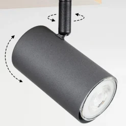 Plafonnier Javel Brun, Gris, Couleur bois, 6 lumières