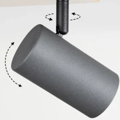 Plafonnier Javel Brun, Gris, Couleur bois, 6 lumières