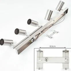 Plafonnier Javel Chrome, Nickel mat, 5 lumières