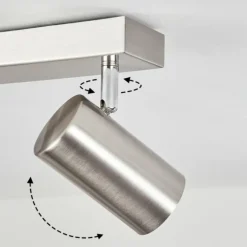 Plafonnier Javel Chrome, Nickel mat, 5 lumières