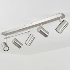 Plafonnier Javel Chrome, Nickel mat, 5 lumières