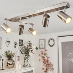 Plafonnier Javel Chrome, Nickel mat, 5 lumières