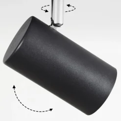 Plafonnier Javel Chrome, Noir, 5 lumières