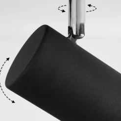 Plafonnier Javel Chrome, Noir, 6 lumières