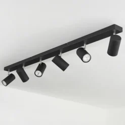 Plafonnier Javel Chrome, Noir, 6 lumières