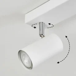 Plafonnier Javel Chrome, Blanc, 6 lumières