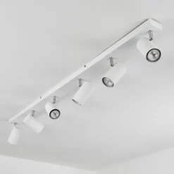 Plafonnier Javel Chrome, Blanc, 6 lumières