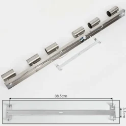 Plafonnier Javel Nickel mat, 6 lumières
