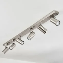 Plafonnier Javel Nickel mat, 6 lumières