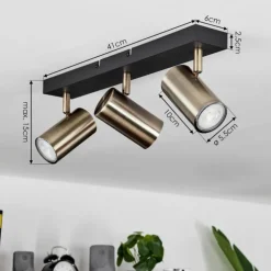 Plafonnier Javel Noir, 3 lumières