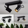Plafonnier Kergus Noir, 2 lumières