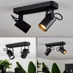 Plafonnier Kergus Noir, 2 lumières