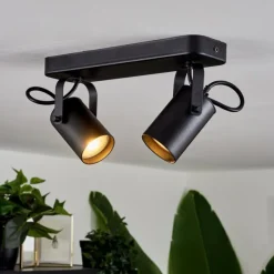 Plafonnier Kergus Noir, 2 lumières
