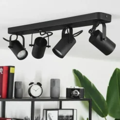 Plafonnier Kergus Noir, 4 lumières