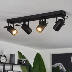 Plafonnier Kergus Noir, 4 lumières