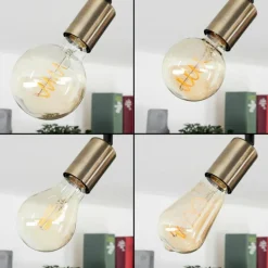 Plafonnier Laharie Vieux laiton, Noir, 4 lumières