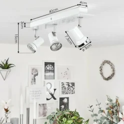 Plafonnier Lanrigan LED Chrome, Blanc, 3 lumières