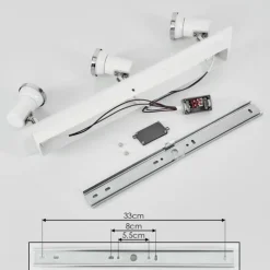 Plafonnier Lanrigan LED Chrome, Blanc, 3 lumières