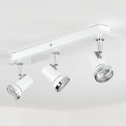 Plafonnier Lanrigan LED Chrome, Blanc, 3 lumières