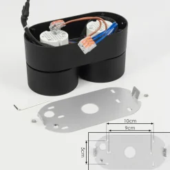 Plafonnier Laonsana LED Noir, 2 lumières