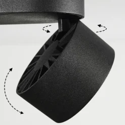 Plafonnier Laonsana LED Noir, 2 lumières