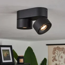 Plafonnier Laonsana LED Noir, 2 lumières