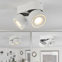 Plafonnier Laonsana LED Noir, Blanc, 2 lumières
