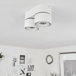 Plafonnier Laonsana LED Noir, Blanc, 2 lumières
