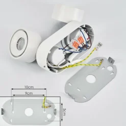 Plafonnier Laonsana LED Noir, Blanc, 2 lumières