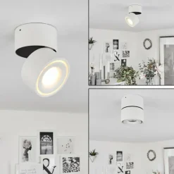 Plafonnier Laonsana LED Noir, Blanc, 1 lumière
