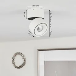 Plafonnier Laonsana LED Noir, Blanc, 1 lumière